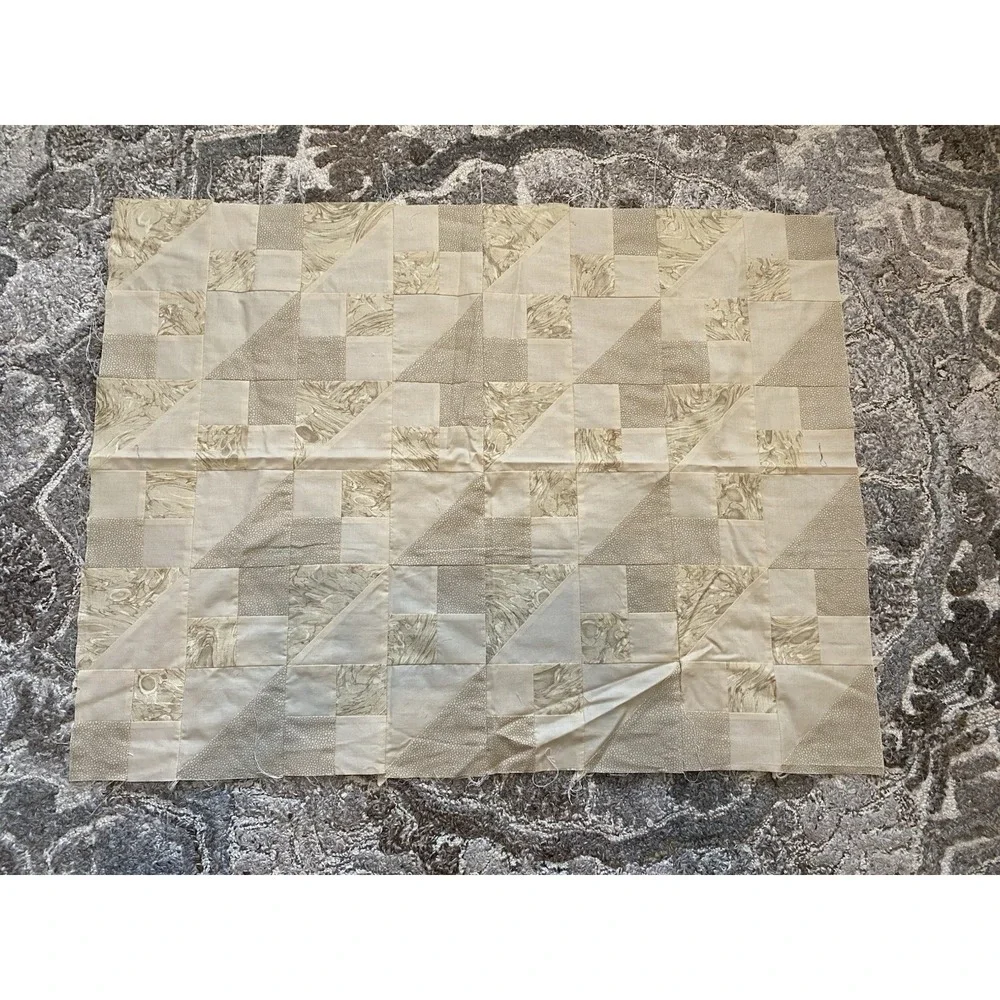 Quilt Scraps Lot Pieces Pieced Bundle Variety Scrap Handmade Brown Blue Red Vtg